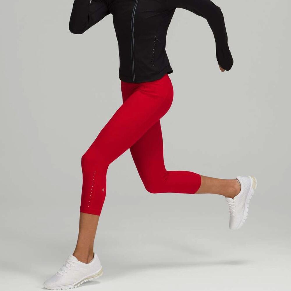 Lululemon Swift Speed High-Rise Crop 21" Dark Red Size 2 Crop Leggings